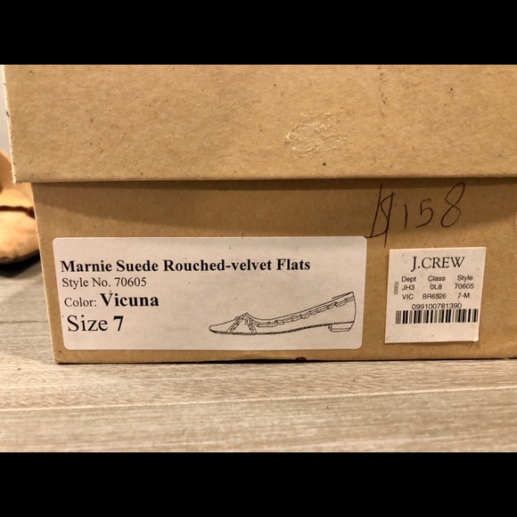 J Crew Marnie Suede Velvet Flats Vicuna Tan 7 - Picture 9 of 9